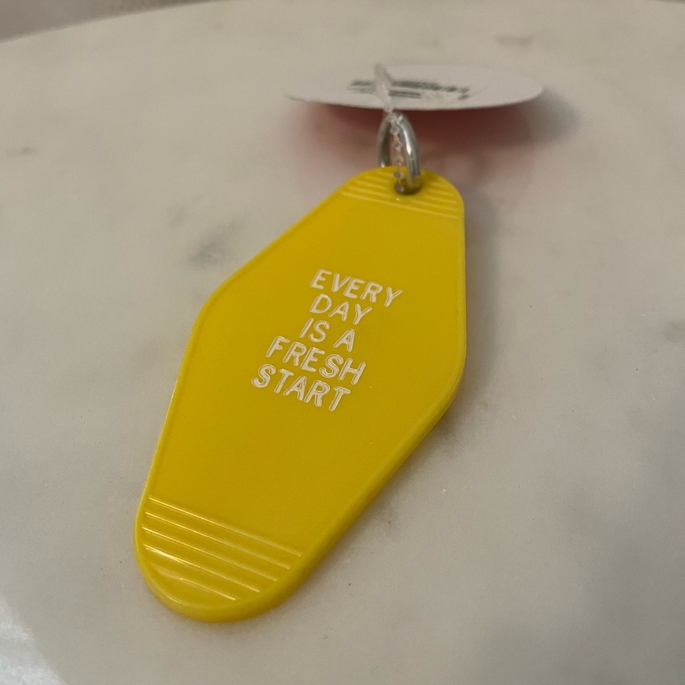 Yellow Keychain with Motivational Quote - Picture 1 of 2